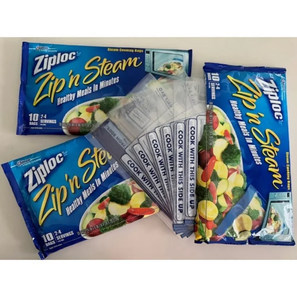 Ziploc Zip'N Steam Medium Cooking Bags 26 Bags 3 Packs Bags Discontinued - Picture 3 of 4